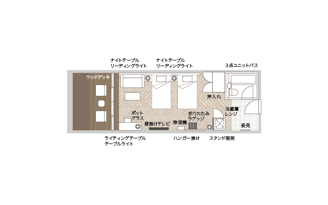 部屋の間取り図を拡大して見る